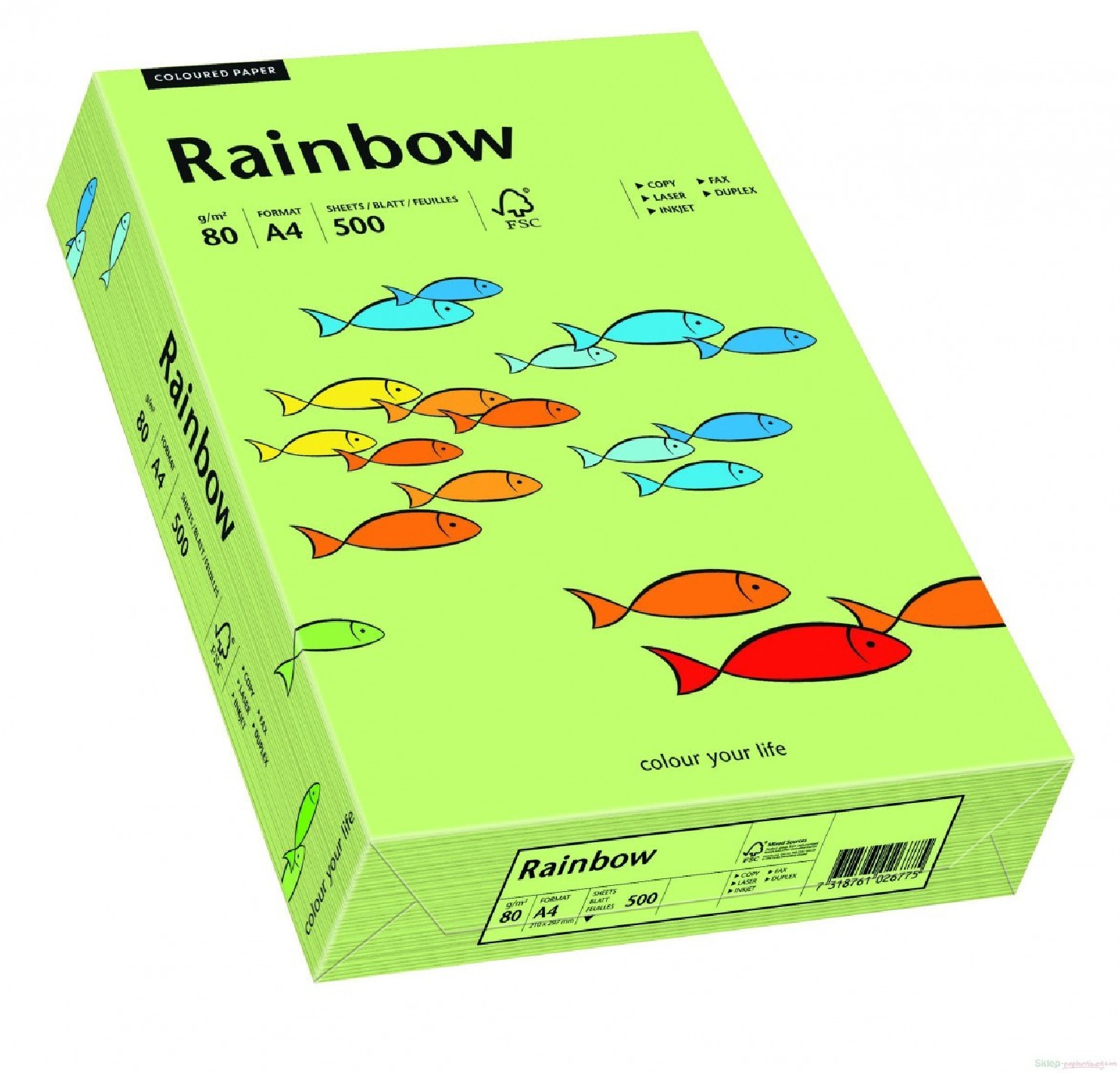 Rainbow paper 160g R74 light green pack. 250A4 Rainbow paper 160g R74 light green pack. 250A4
