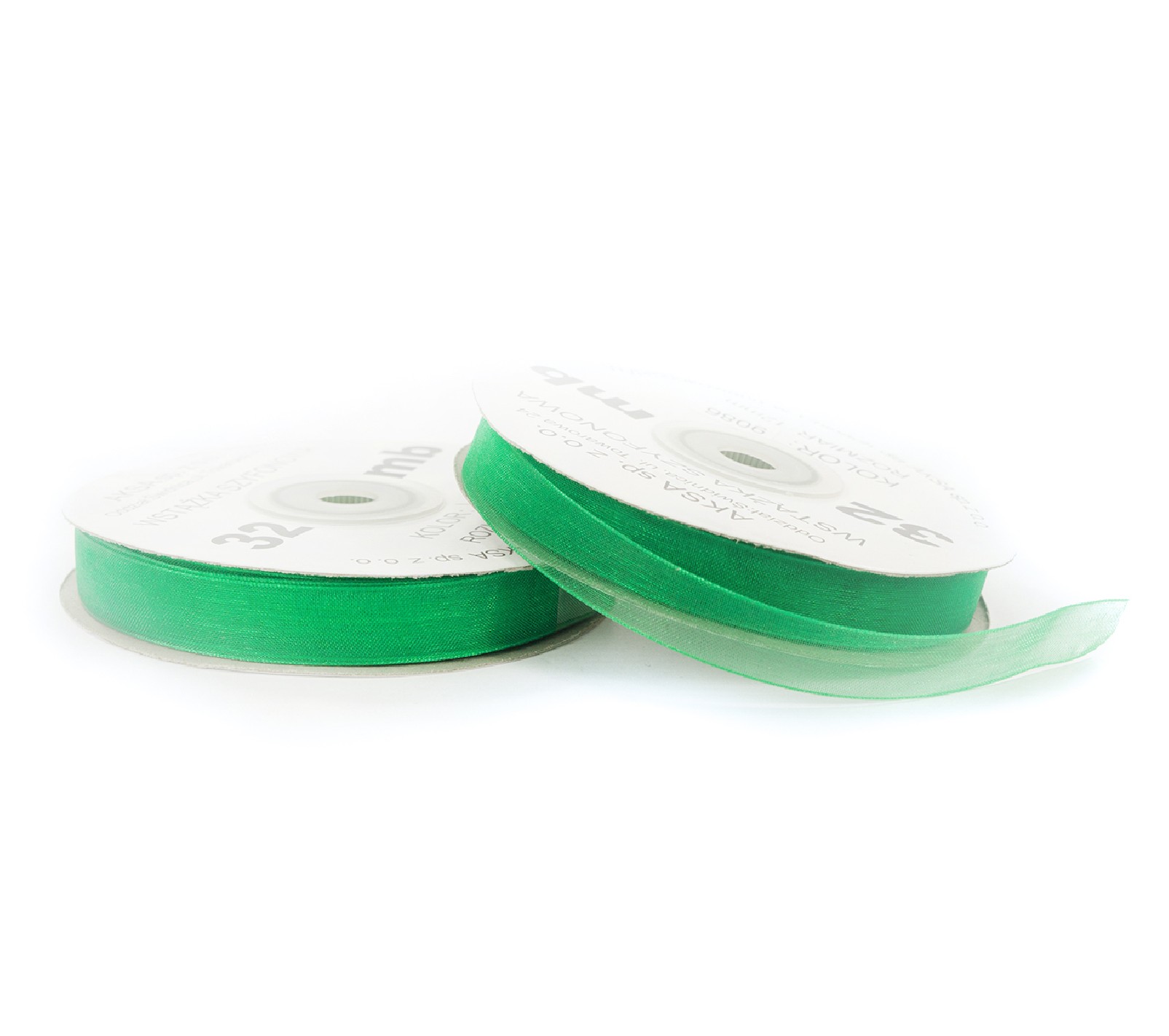 6mm WO9086 Wstążka szyfonowa ciemny zielony 32mb 6mm WO9086 Wstążka szyfonowa ciemny zielony 32mb
