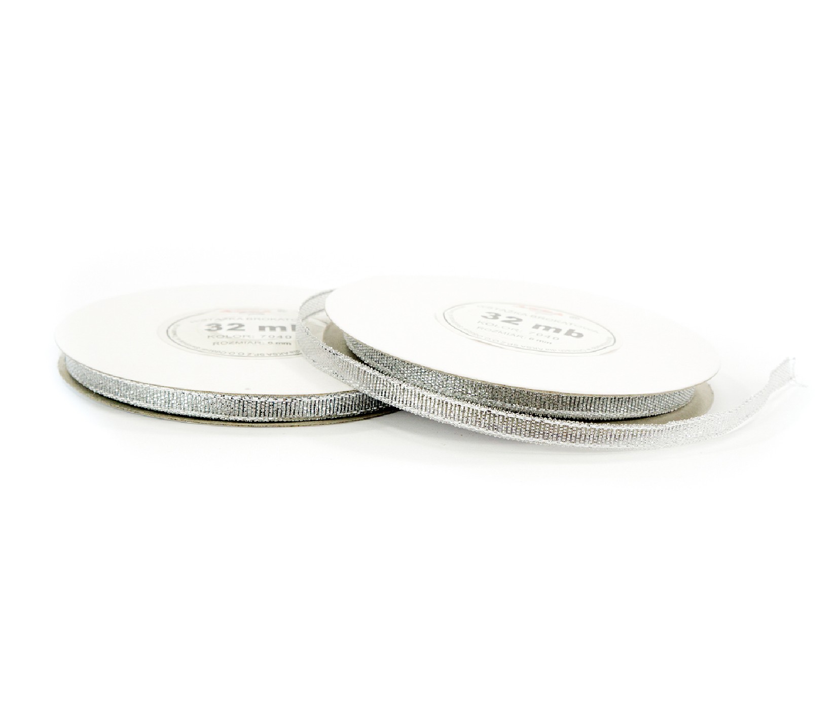 6mm WB7040 Glitter Ribbon Silver 32mb 6mm WB7040 Glitter Ribbon Silver 32mb