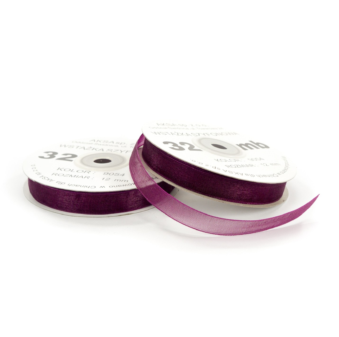 12mm WO9054 Chiffon Organza Ribbon Plum 32mb 12mm WO9054 Chiffon Organza Ribbon Plum 32mb