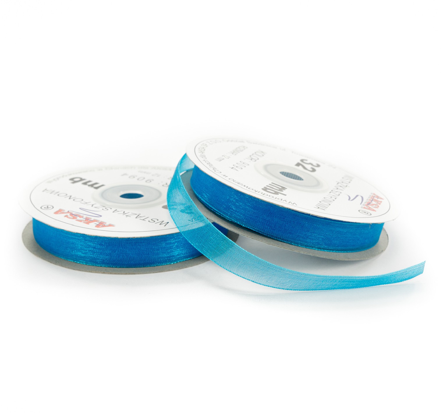 12mm WO9094 Chiffon Organza Ribbon Cyan 32mb