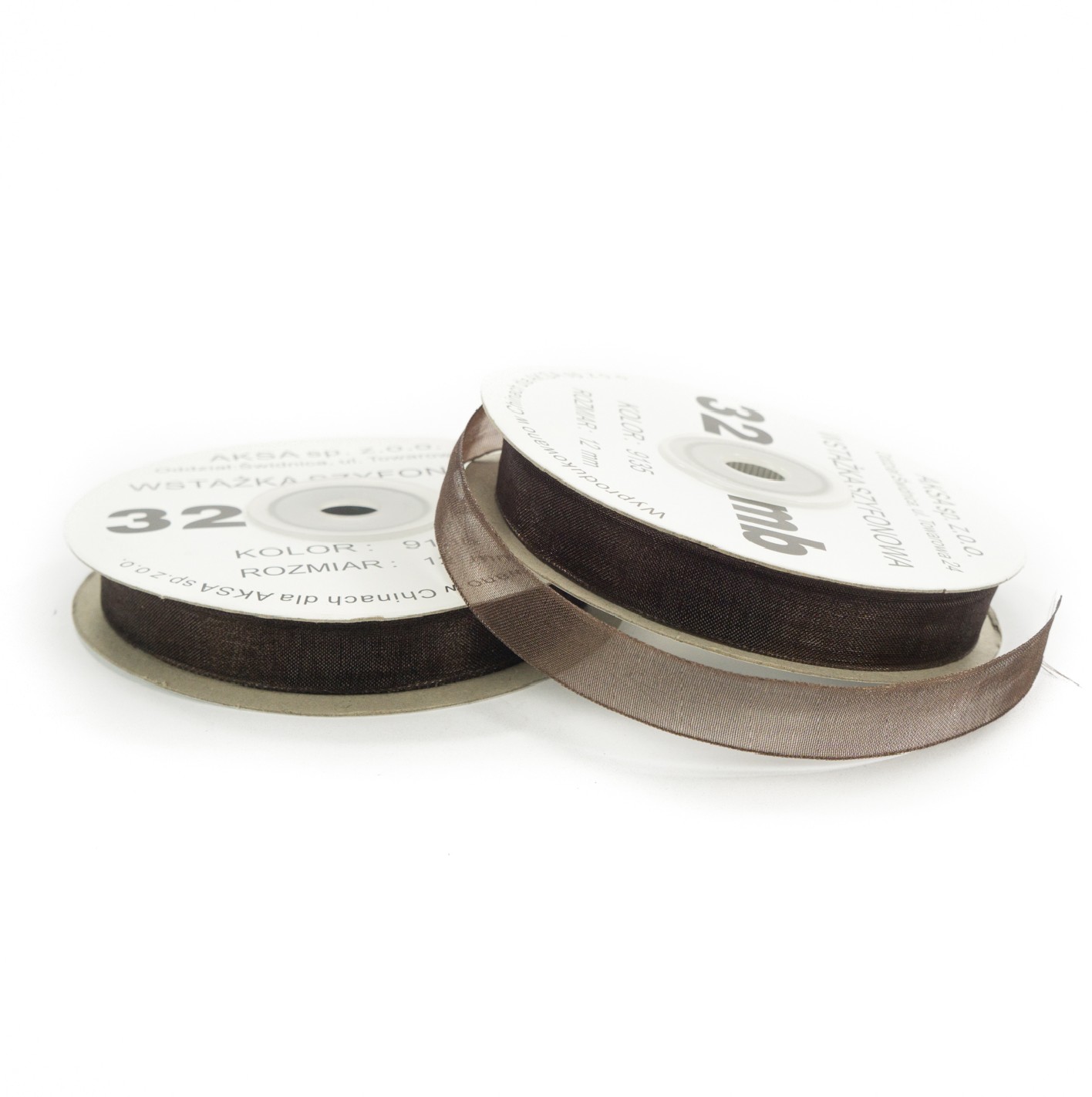 12mm WO9135 Chiffon Organza Ribbon Brown 32mb 12mm WO9135 Chiffon Organza Ribbon Brown 32mb