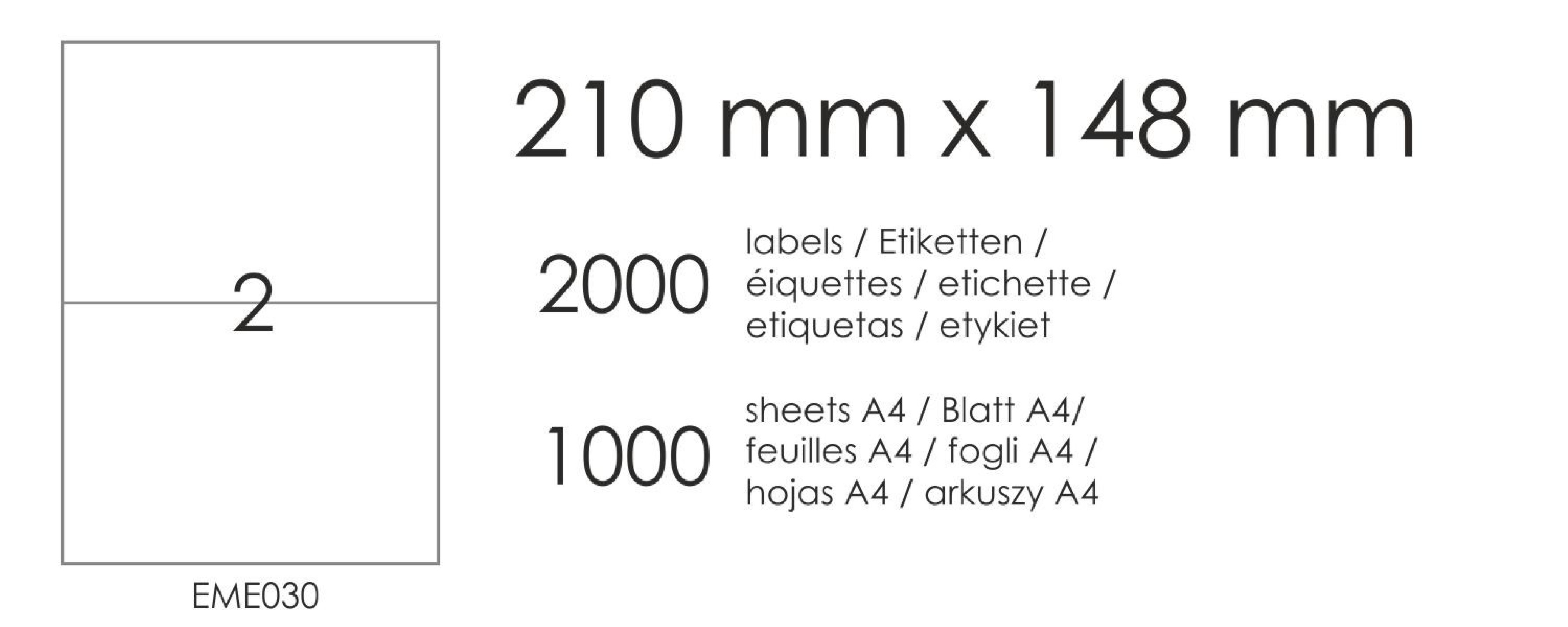 Self-adhesive labels EME30 210x148 (2) 1000A4