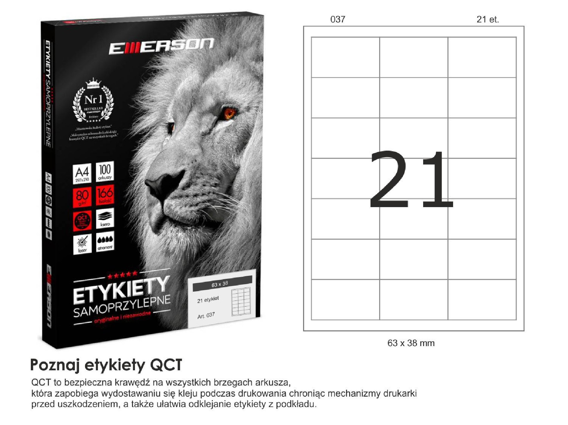 EME37 63x38 (21) 100A4 self-adhesive labels