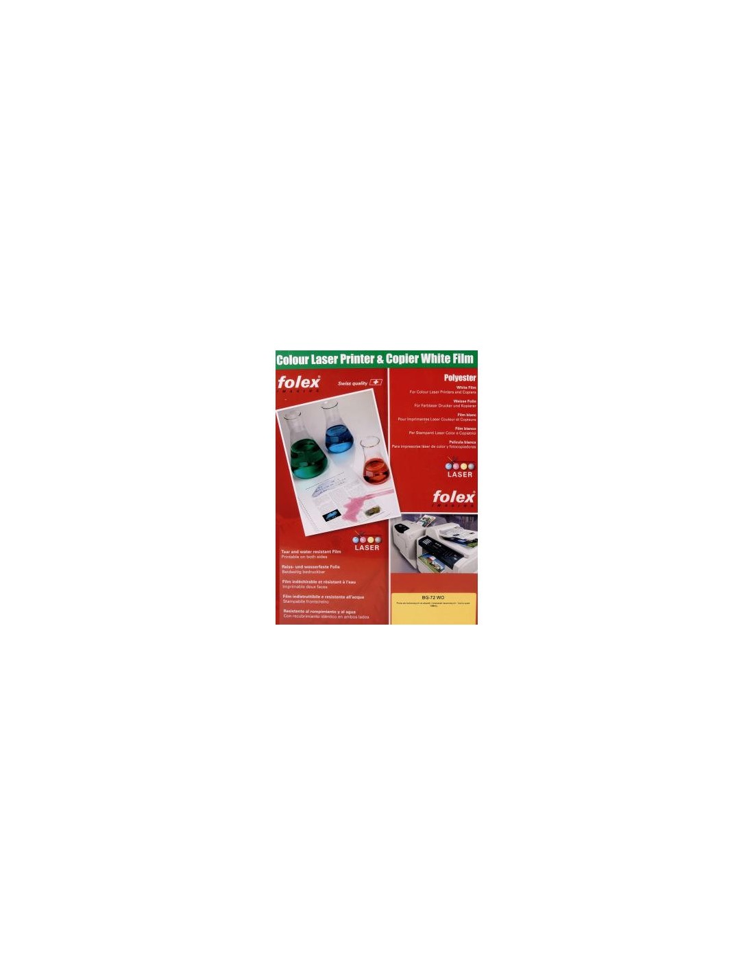FOLEX BG-72WO White foil for laser printers, pack. 50A4 FOLEX BG-72WO White foil for laser printers, pack. 50A4