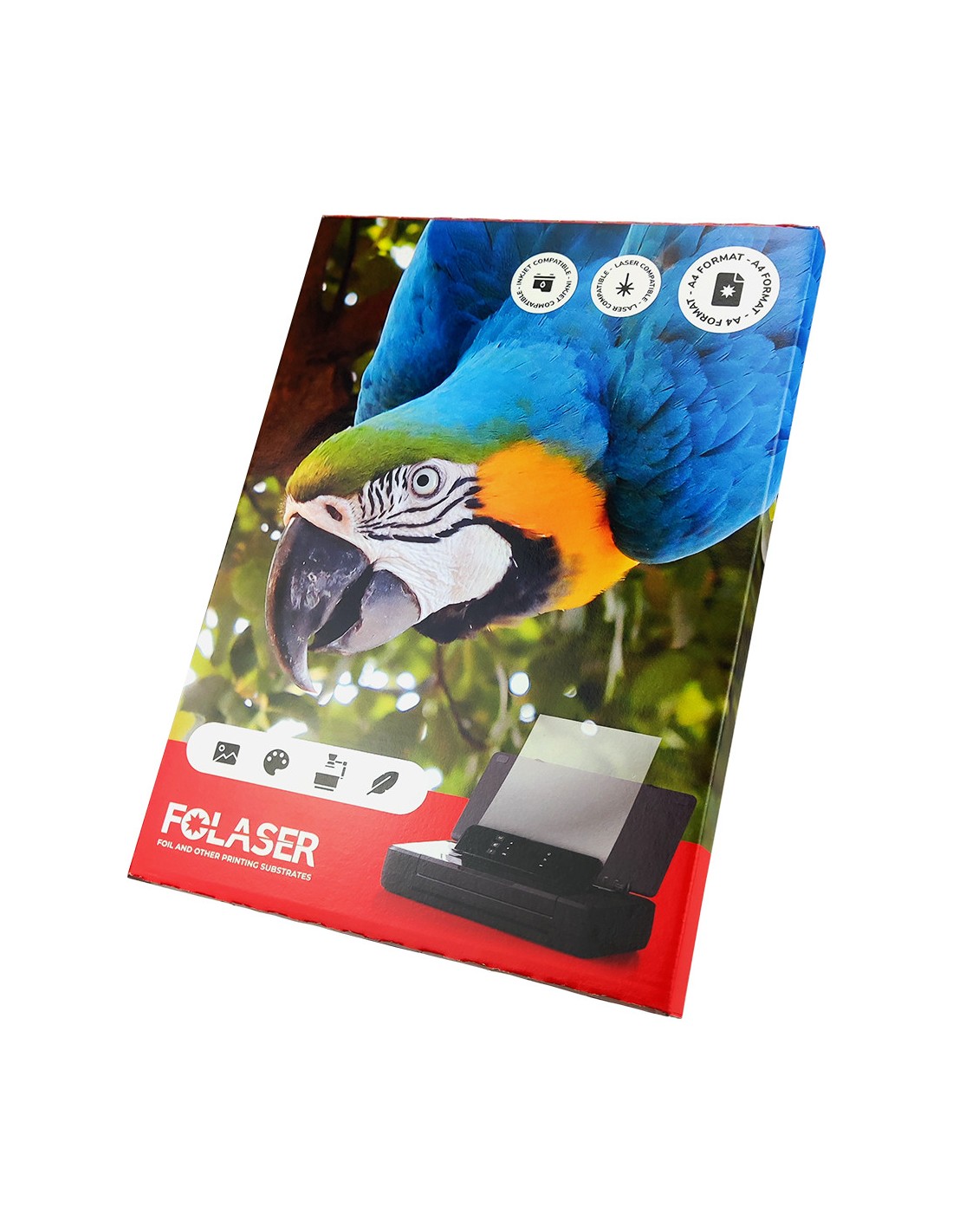 FOLASER UNI WO Matt white self-adhesive foil, universal pack. 10A4