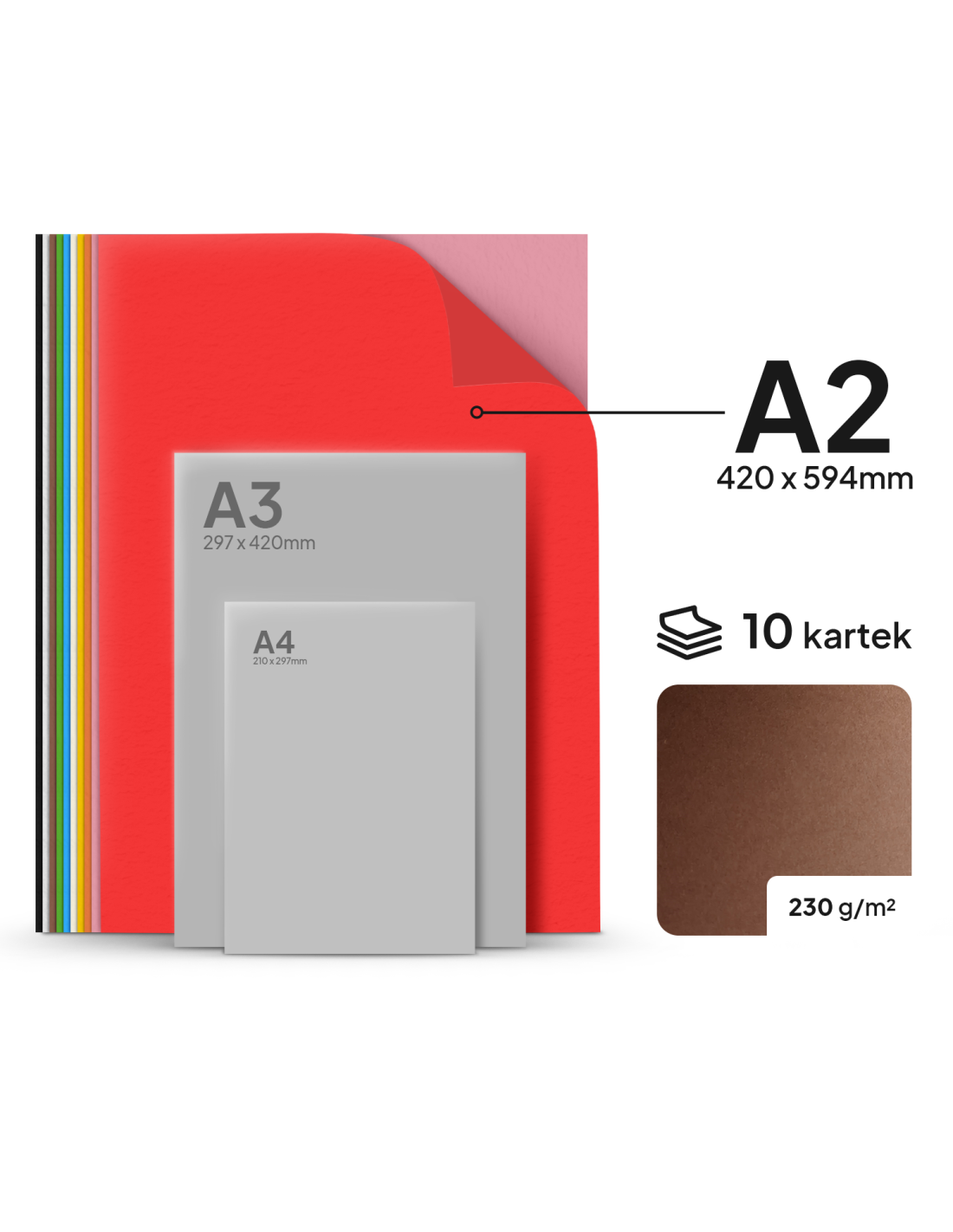 Blok techniczny WeBa Collection 230g kolorowy 10ark. A2 Blok techniczny WeBa Collection 230g kolorowy 10ark. A2