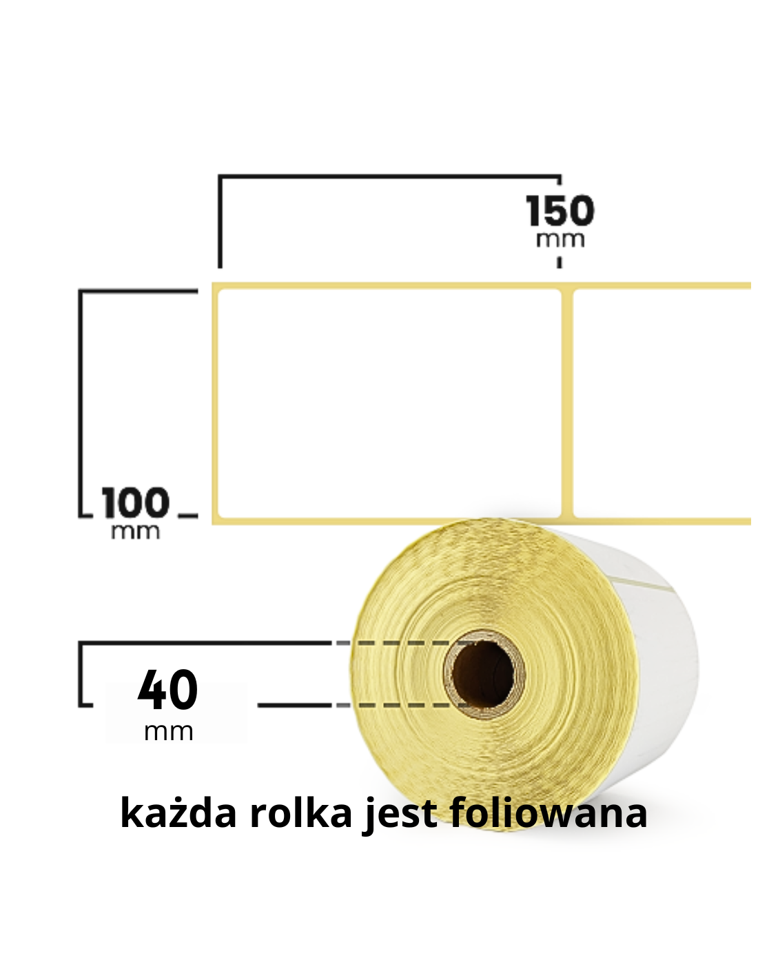 Thermal labels with perforation BASIC 100x150mm 500pcs.